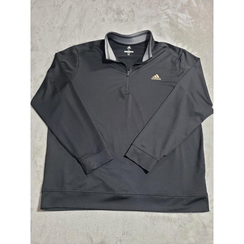 Adidas Golf Pullover Mens XL Black 1/4 Zip Long Sleeve Stretch Performance